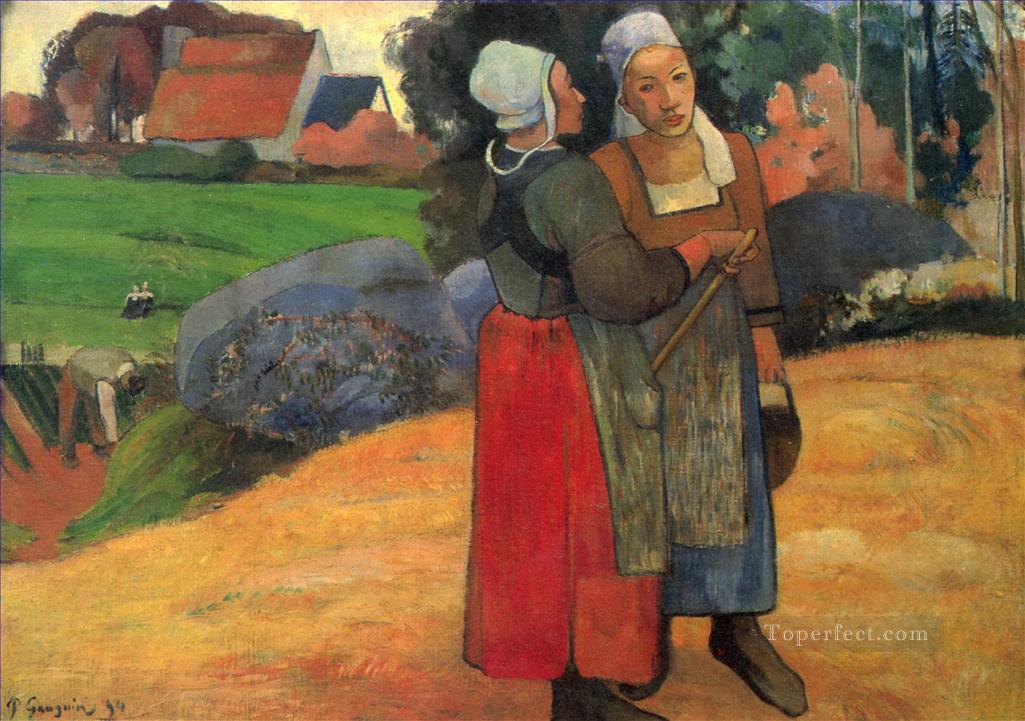 Paysannes bretonnes Campesinas bretonas Postimpresionismo Primitivismo Paul Gauguin Pintura al óleo